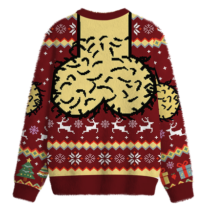 Uglysweatershops Hilarious Naughty Fuzzy Christmas Ugly Sweatshirt