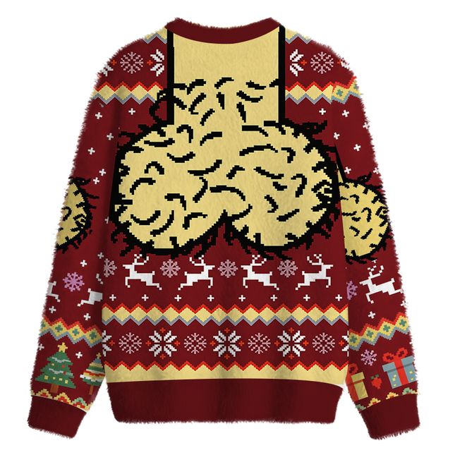Uglysweatershops Hilarious Naughty Fuzzy Christmas Ugly Sweatshirt