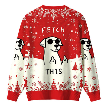 Uglysweatershops Rebellious Dog Christmas Ugly Sweater
