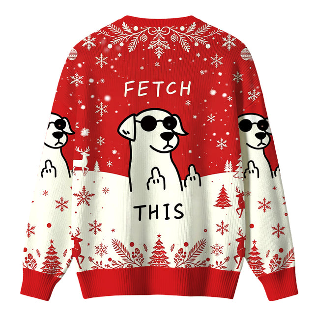 Uglysweatershops Rebellious Dog Christmas Ugly Sweater