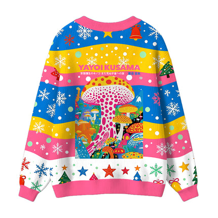 Uglysweatershops Psychedelic Mushrooms Ugly Cardigan Sweater