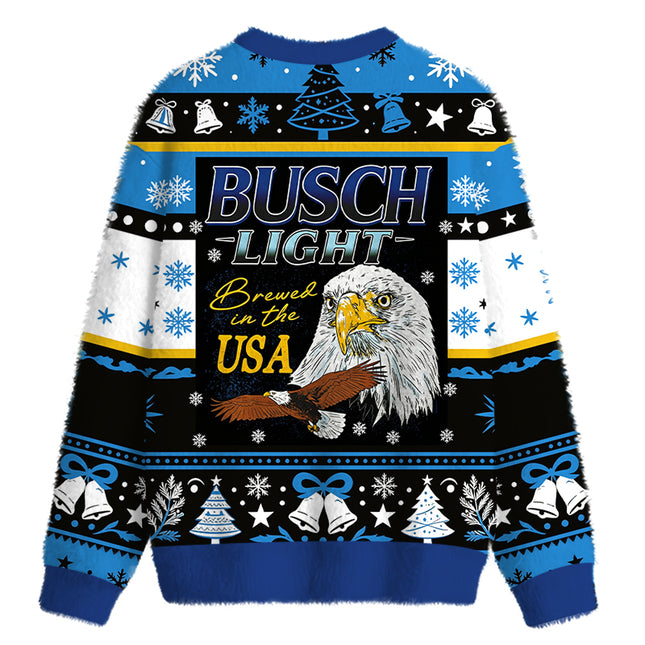Uglysweatershops Bald Eagle Fuzzy Christmas Ugly Sweatshirt