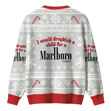 Uglysweatershops I Would Dropkcik A Child White Christmas Ugly Sweater