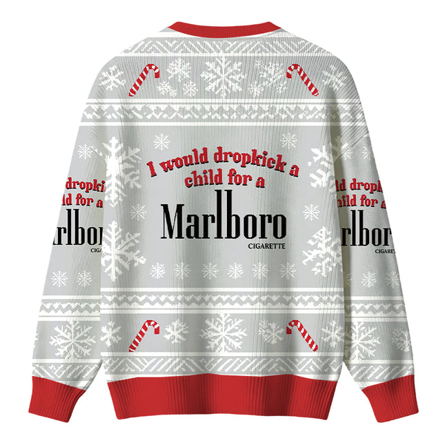 Uglysweatershops I Would Dropkcik A Child White Christmas Ugly Sweater