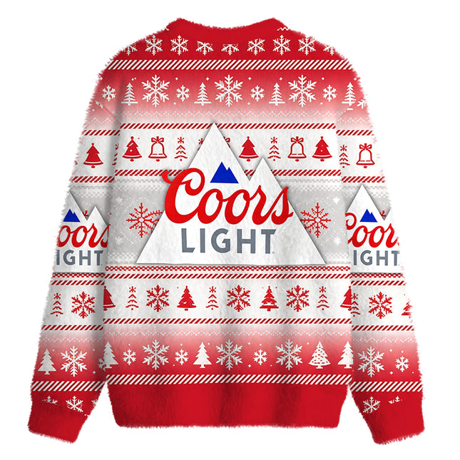 Uglysweatershops Montain Light Fuzzy Christmas Ugly Sweatshirt