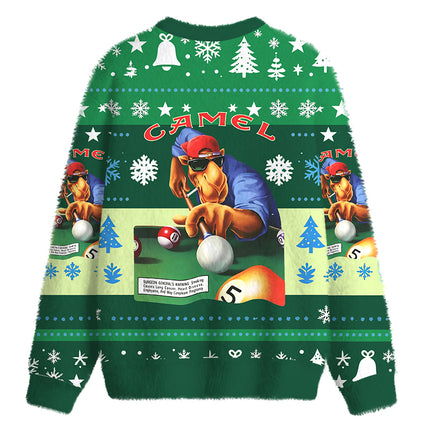 Uglysweatershops Vintage Joe Fuzzy Christmas Ugly Sweatshirt