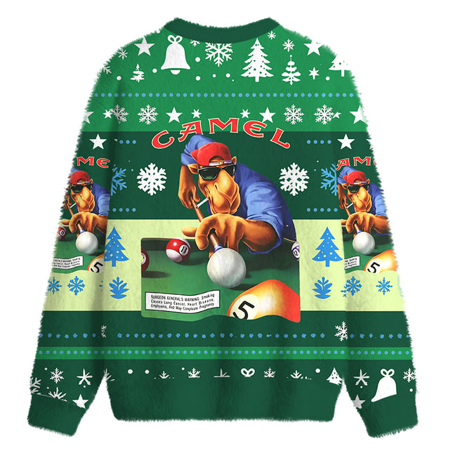 Uglysweatershops Vintage Joe Fuzzy Christmas Ugly Sweatshirt
