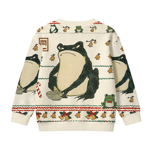 Uglysweatershops Japanese Frog Kids Ugly Sweater