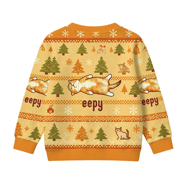Uglysweatershops Silly Sleepy Cat Meme Kids Ugly Sweater