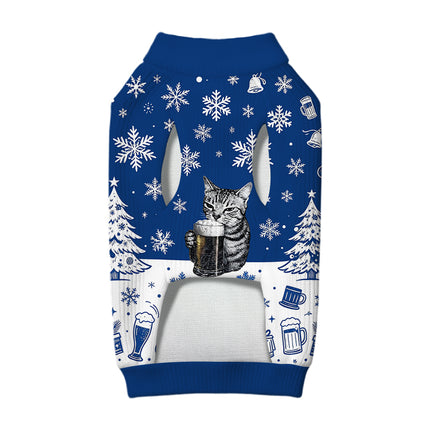 Uglysweatershops Cheers With The Cat Dog & Cat Pet Sweater