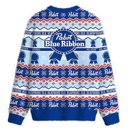 Uglysweatershops Beer Holiday Fuzzy Christmas Ugly Sweatshirt