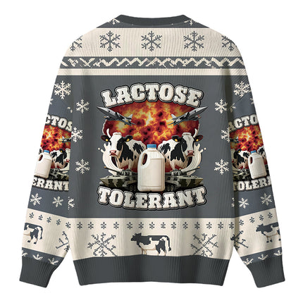Uglysweatershops Lactose Tolerant Funny Meme Christmas Ugly Sweater