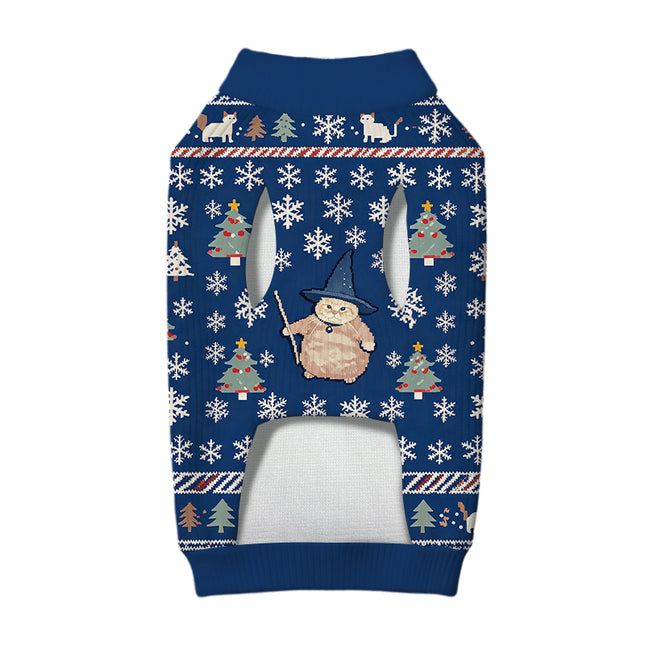 Uglysweatershops Wizard Cat Funny Dog & Cat Pet Sweater