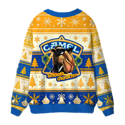 Uglysweatershops Vintage Pocket Fuzzy Ugly Cardigan Sweatshirt
