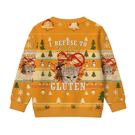 Uglysweatershops I Refuse to Tolerate Gluten Kids Ugly Sweater