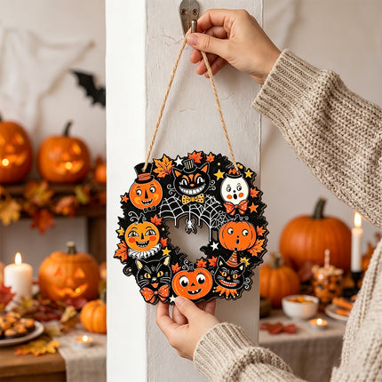 Uglysweatershops Halloween 2-Pack Wooden Hollowed-out Magic Elf Ring Pendant