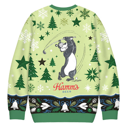 Uglysweatershops Vintage Golf Bear Brew Christmas Ugly Sweatshirt