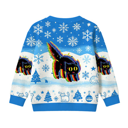 Uglysweatershops Technicat Glitch Kids Ugly Sweater