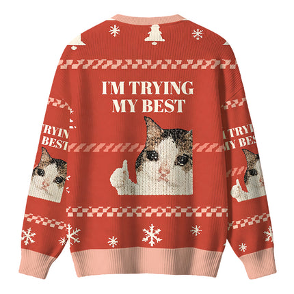 Uglysweatershops I'm Trying My Best Christmas Ugly Sweater