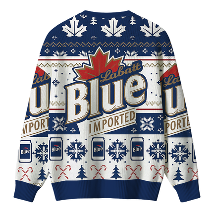 Uglysweatershops Blue Vintage Christmas Ugly Sweater