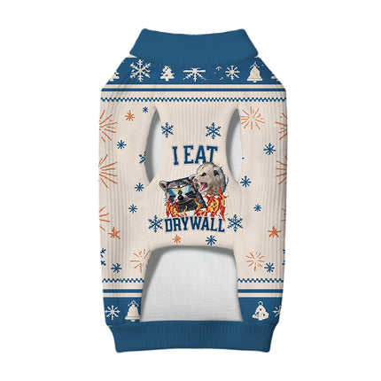 Uglysweatershops I Eat Drywall Dog & Cat Pet Sweater