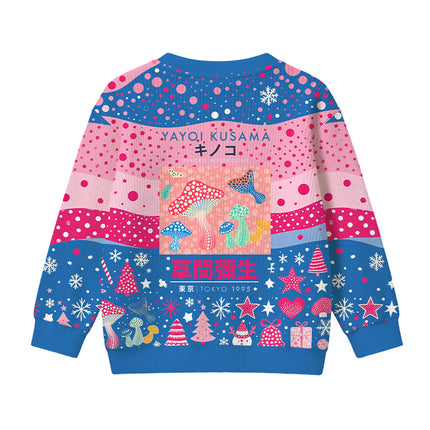 Uglysweatershops Art Pink Mushroom Vintage Kids Ugly Sweater