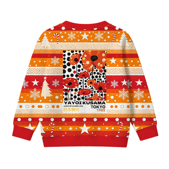 Uglysweatershops Art Flower Vintage Kids Ugly Sweater