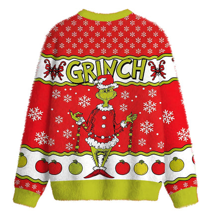 Uglysweatershops Dr Seuss Fuzzy Christmas Ugly Sweatshirt