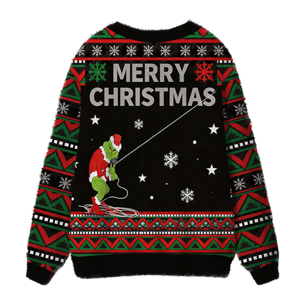 Uglysweatershops Stole Funny Fuzzy Ugly Cardigan Sweatshirt