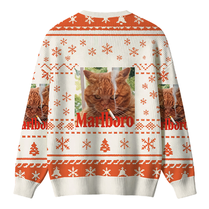 Uglysweatershops Smkong Orange Cat Christmas Ugly Sweater