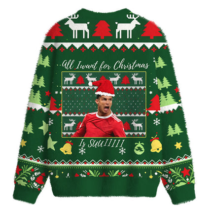 Uglysweatershops The Boys Funny Fuzzy Christmas Ugly Sweatshirt