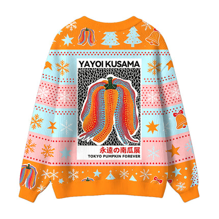 Uglysweatershops TOKYO PUMPKIN FOREVER Ugly Cardigan Sweater
