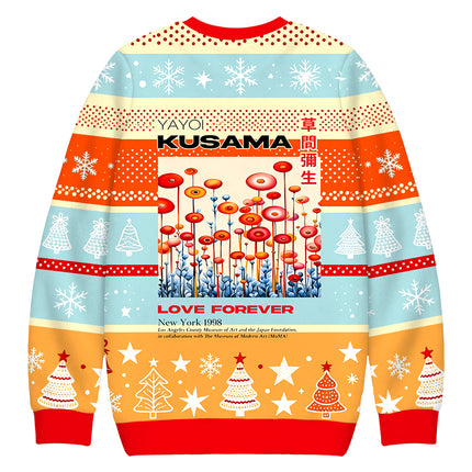 Uglysweatershops Surreal Polka?Dot Flower Field Christmas Ugly Sweatshirt