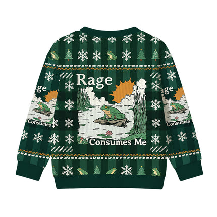 Uglysweatershops Rage Consumes Me Frog Kids Ugly Sweater