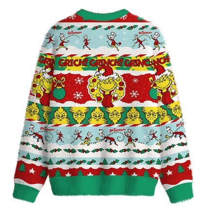 Uglysweatershops Dacing Funny Fuzzy Christmas Ugly Sweatshirt
