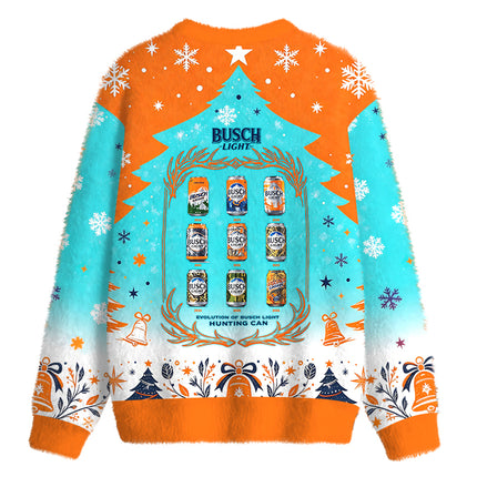 Uglysweatershops Hunting Can Evolution Natural Fuzzy Christmas Ugly Sweatshirt