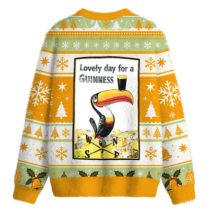Uglysweatershops Lovely Day Fuzzy Christmas Ugly Sweatshirt