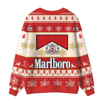 Uglysweatershops Red Cig Ugly Cardigan Sweater