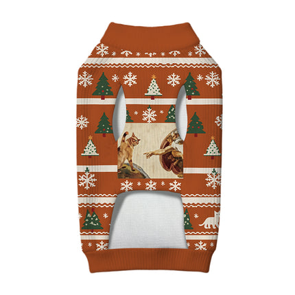 Uglysweatershops Cat God Creation Of Adam Meme Dog & Cat Pet Sweater