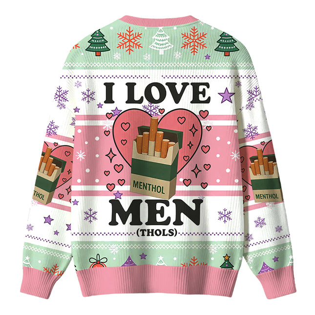 Uglysweatershops I Love Men Christmas Ugly Sweater