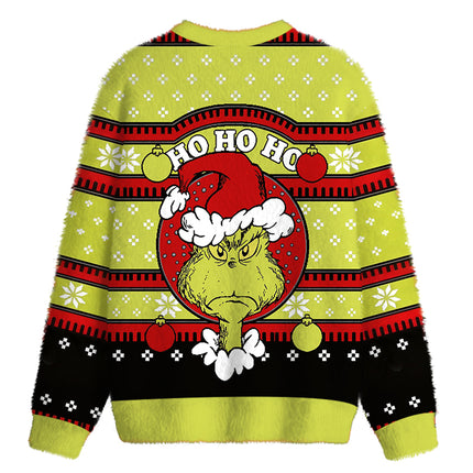 Uglysweatershops Ho Ho Ho Fuzzy Christmas Ugly Sweatshirt