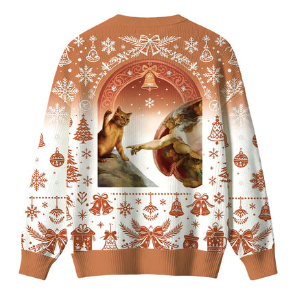 Uglysweatershops The Creation of Cat Christmas Ugly Sweater