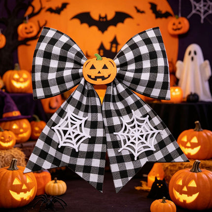 Uglysweatershops Halloween Plush Fabric Big Bow Pendant Decoration