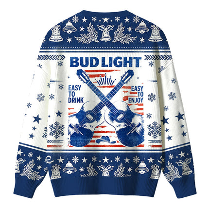 Uglysweatershops Vintage Cross Acoustic Guitar Country Christmas Ugly Sweater