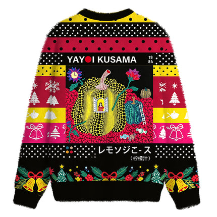 Uglysweatershops Surreal Fantasy Pumpkin Vintage Fuzzy Christmas Ugly Sweatshirt