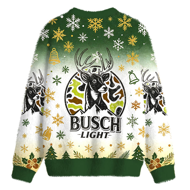 Uglysweatershops Deer Hunting Fuzzy Christmas Ugly Sweatshirt
