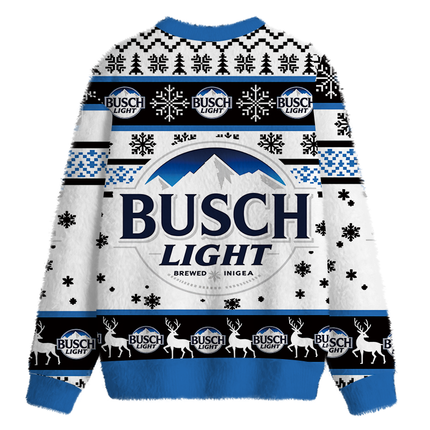 Uglysweatershops Busch Vintage Fuzzy Christmas Ugly Sweatshirt