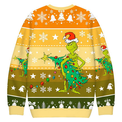Uglysweatershops Christmas Tree Sneaky Thief Christmas Ugly Sweatshirt