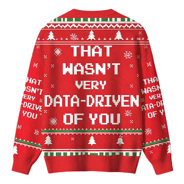 Uglysweatershops Red That Wasn't Very Data-Driven of You Christmas Ugly Sweater