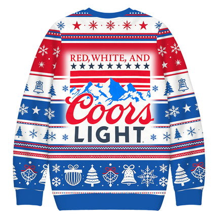 Uglysweatershops Red White Mountain Christmas Ugly Sweatshirt